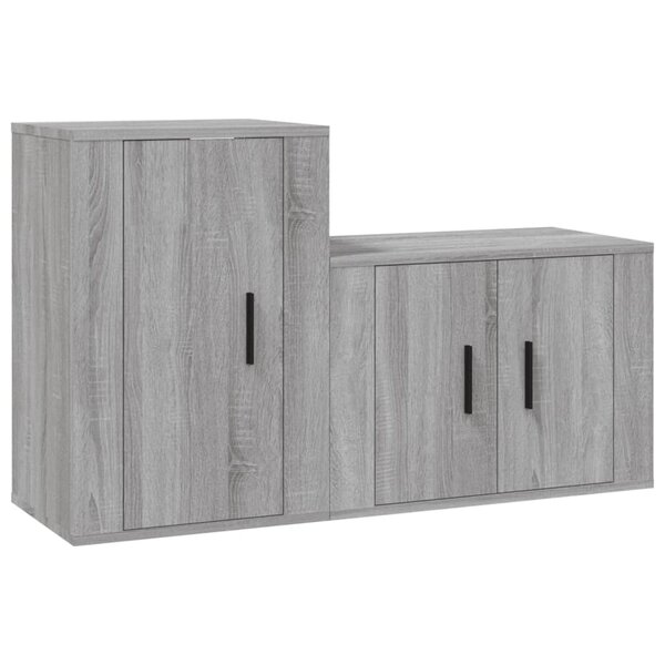 vidaXL Ensemble de meubles TV 2 Pièces Sonoma gris Bois d'ingénierie