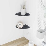 vidaXL Étagère flottante avec étagère 2 Pièces Anthracite 15 x 15 x 2 cm