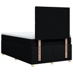 vidaXL Sommier à lattes de lit avec matelas noir 120x190 cm tissu