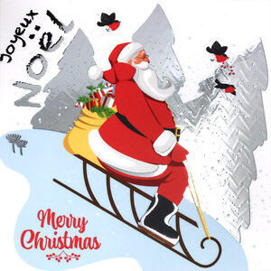 Carte Joyeux Noël avec Enveloppe Blanche 15x15cm