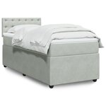 vidaXL Sommier à lattes de lit et matelas Gris clair 90x190 cm Velours