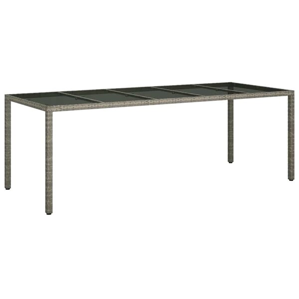 vidaXL Table de jardin pour repas Gris 250 x 100 x 75 cm Poly rotin
