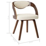 vidaXL Chaises à manger lot de 2 crème bois courbé et similicuir