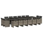vidaXL Ensemble à manger de jardin 17 Pièces et coussins résine tressée