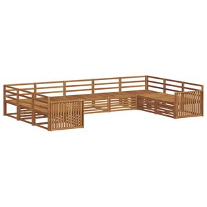 vidaXL Ensemble de canapés d'extérieur 9 Pièces Naturel