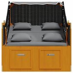 vidaXL Strandkorb coussin résine tressée bois solide noir anthracite