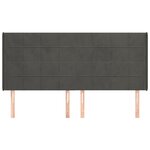 vidaXL Tête de lit avec oreilles Gris foncé 183x16x118/128 cm Velours
