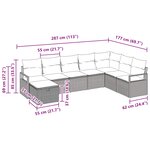 vidaXL Ensemble de Canapés avec coussin avec stockage Marron polyrotin