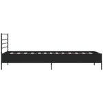 vidaXL Cadre de lit noir 90x200 cm bois d'ingénierie et métal