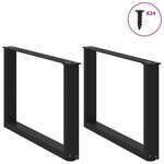 vidaXL Pieds de table basse en U  2 pièces  noir  60 x (42-43) cm  acier