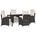 vidaXL Ensemble de salle à manger pour jardin 5 Pièces Noir Poly rotin