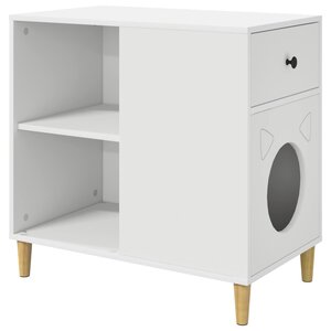 vidaXL Maison pour chat Blanc 72 x 42.5 x 70 cm Bois d'ingénierie