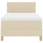 vidaXL Lit boxspring avec matelas Crème 100 x 200 cm tissu