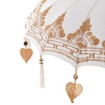 vidaXL Parasol balinais 260 Crème 95-100 cm Coton et bois massif