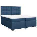 vidaXL Sommier à lattes de lit avec matelas Bleu 200x200 cm Tissu