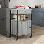 vidaXL Chariot de cuisine sonoma gris 56x43x89 5 cm bois d'ingénierie