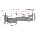vidaXL Salon de jardin 6 Pièces avec coussins gris résine tressée