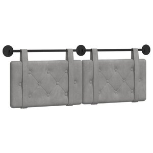 vidaXL Tête de lit suspendue Gris clair Velours