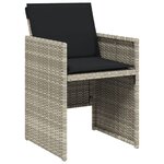 vidaXL Ensemble à manger de jardin et coussins 15 Pièces gris clair rotin