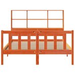 vidaXL Lit bibliothèque sans matelas cire marron 135x190 cm pin massif