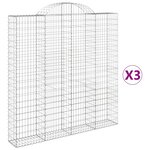 vidaXL Paniers à gabions arqués 3 Pièces 200x30x200/220 cm fer galvanisé