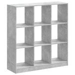 vidaXL Bibliothèque gris béton 102x32x108 cm bois d'ingénierie