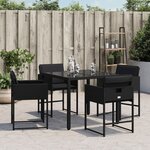 vidaXL Chaises de jardin lot de 4 avec coussins noir résine tressée