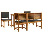 vidaXL Ensemble bistro de jardin 4 Pièces Marron Bois d'acacia massif