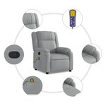 vidaXL Fauteuil de massage inclinable Gris clair Tissu