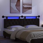 vidaXL Tête de lit suspendue Avec lumière LED Noir Tissu