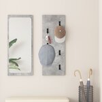 vidaXL Porte-manteau mural Montage mural Gris béton 30 x 1.5 x 80 cm