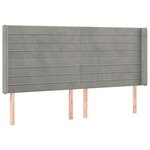 vidaXL Tête de lit à LED Gris clair 163x16x118/128 cm Velours