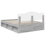 vidaXL Cadre de lit Gris Sonoma 140 x 200 cm Bois de pin massif