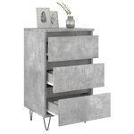vidaXL Table de chevet gris béton 40x35x69 cm bois d’ingénierie
