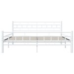vidaXL Cadre de lit et tête de lit sans matelas blanc 160x200 cm métal