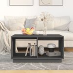 vidaXL Table basse Gris 80x50x40 cm Bois massif de pin