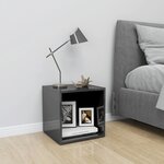 Vidaxl meuble tv gris brillant 37x35x37 cm aggloméré