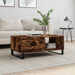 vidaXL Table basse Chêne fumé 90x50x36 5 cm Bois d'ingénierie