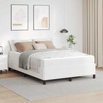 vidaXL Cadre de lit avec matelas Blanc 140 x 190 cm Faux cuir