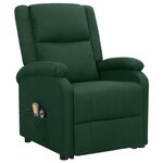vidaXL Fauteuil de massage Vert foncé Tissu