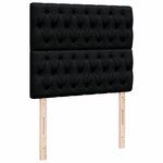 vidaXL Sommier à lattes de lit avec matelas noir 120x190 cm tissu