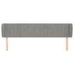 vidaXL Tête de lit avec oreilles Gris clair 203x23x78/88 cm Velours