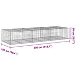 vidaXL Panier gabion avec couvercle 300x100x50 cm fer galvanisé