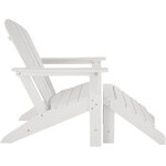 Tectake Chaise de jardin Janis avec repose-pieds Joplin  - blanc