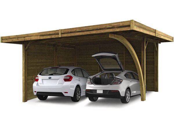 Carport voiture bois - 19.35 m² - 5.06 x 6.06 m