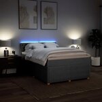 vidaXL Sommier à lattes de lit avec matelas Gris clair 140x200cm Tissu