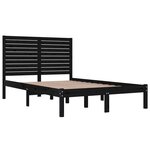 vidaXL Cadre de lit Noir Bois massif 140x190 cm