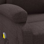 vidaXL Fauteuil de massage Marron foncé Tissu