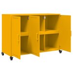 vidaXL Buffet jaune moutarde 100 5x39x72 cm acier