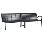 vidaXL Banc double de jardin noir 231 cm acier et WPC